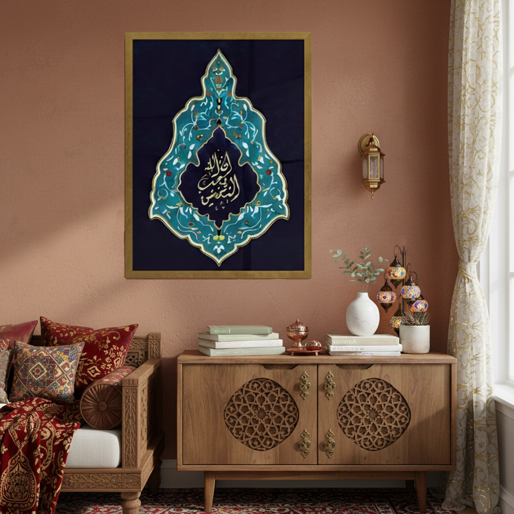 The Beloved Muhsinīn ("Good-Doers") - Premium Framed Canvas - Islamic Artwork - Blue