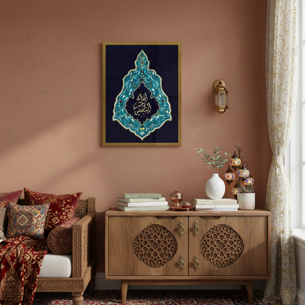 The Beloved Muhsinīn ("Good-Doers") - Premium Framed Canvas - Islamic Artwork - Blue